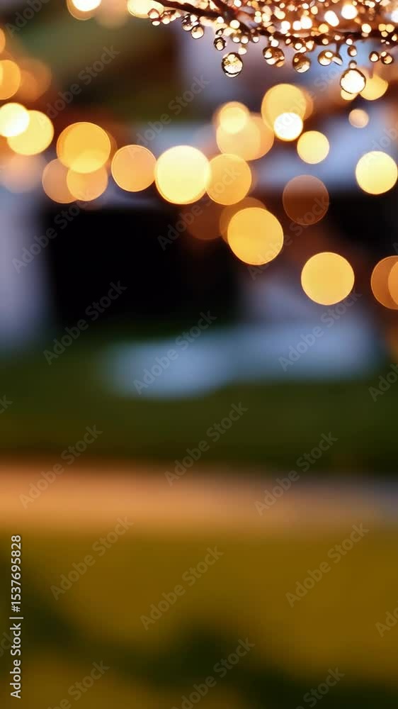Poster delicate dew droplets clinging to a branch illuminated by soft golden light, creating a dreamy and e