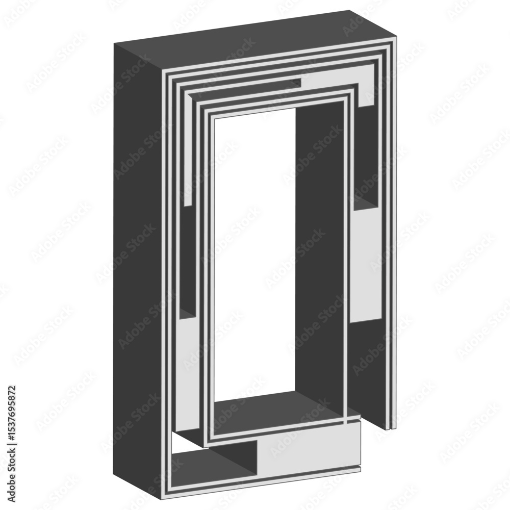 Aufkleber layered square frame. abstract border form. geometric corner elements. vector box shape.