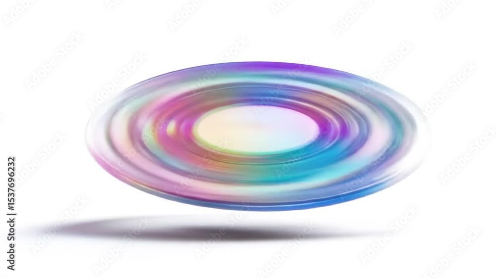 Poster abstract holographic circles pattern elements, rotating on a white background design