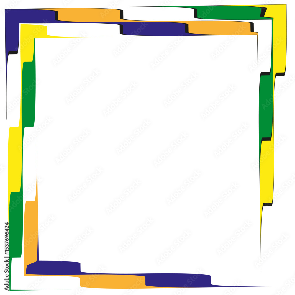Poster corner frame icon. colorful border figure. abstract square shape. vector decorative element.