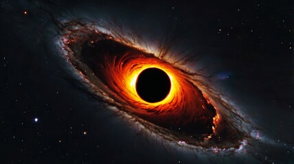 Fototapeta premium A solar eclipse casts a dark, glowing ring around the moon as it circles the fiery sun, illuminating the blue planet Earth in the vast, black energy of space