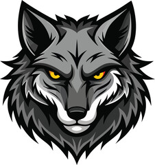 Angry wolf head vector art