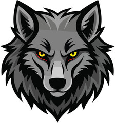 Angry wolf head vector art