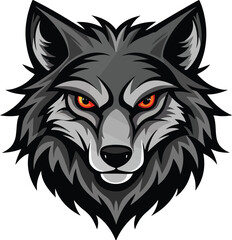 Angry wolf head vector art