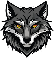 Angry wolf head vector art