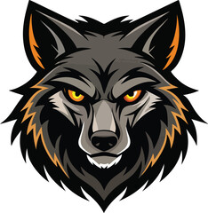 Angry wolf head vector art