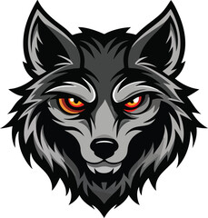 Angry wolf head vector art