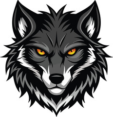 Angry wolf head vector art