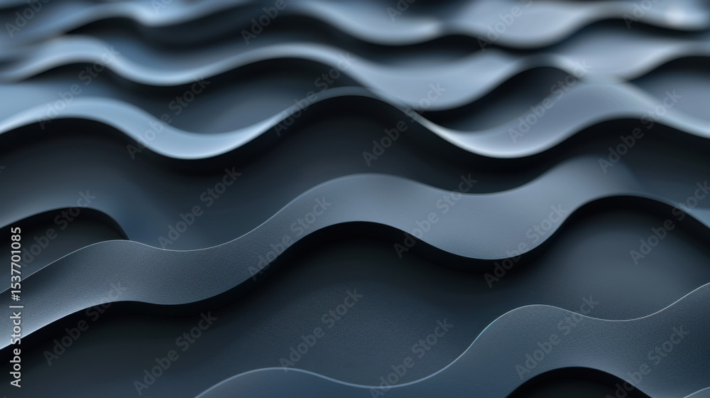 Poster elegant black surface with thin curved lines creating smooth, wavy texture that evokes sense of calm
