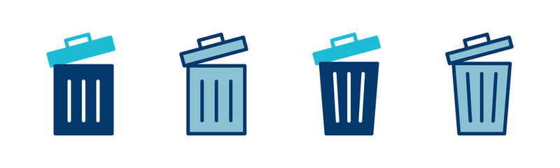 Trash icon vector isolated on white background. trash can icon. Delete icon vector