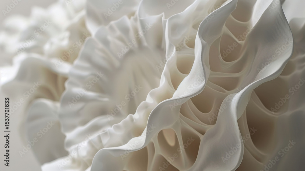 Aufkleber soft white layers create delicate wave pattern, showcasing intricate folds and textures that evoke s