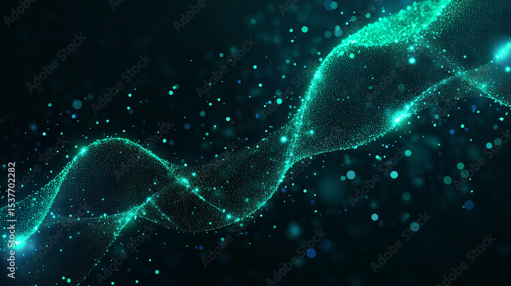 Poster abstract dynamic energy flow: an abstract visual symphony, composed of ethereal particles dancing ac