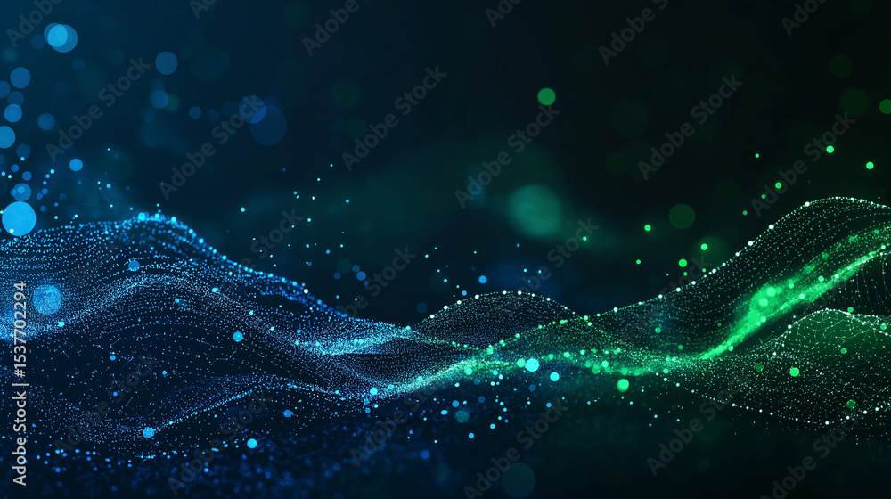 Poster digital abstract wave: a stunning visual representation of the digital age, featuring flowing waves 