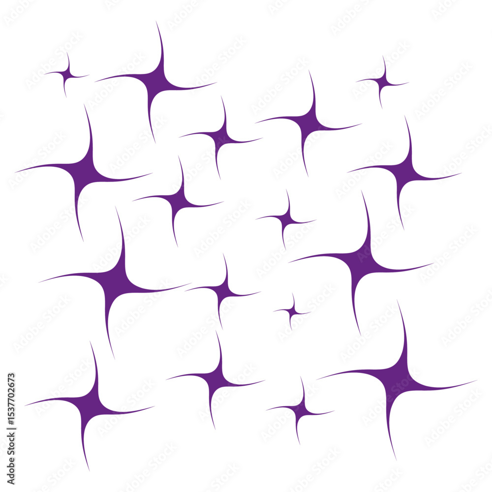 Poster purple sparkle icon. glossy star shape. glowing vector form. white background pattern.