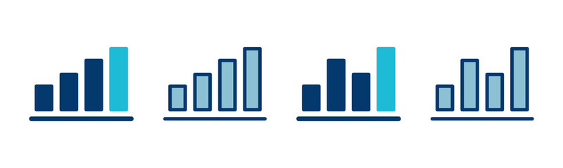 Growing graph Icon vector isolated on white background. Chart icon. Graph vector