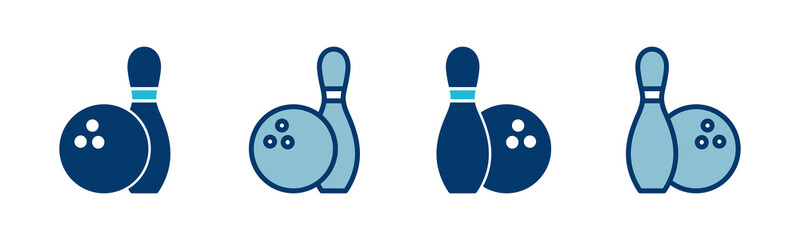 Bowling game Pin Icon vector isolated on white background. Bowling icon, ball and pin