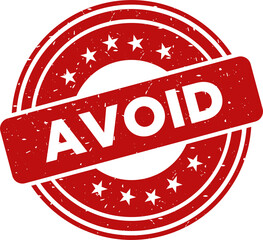 Avoid red stamp, Round vintage rubber stamp