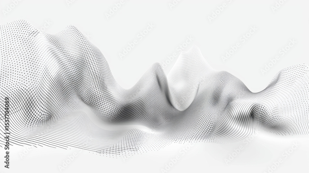 Poster abstract topographic lines create fluid contours in monochromatic landscape, evoking sense of depth 