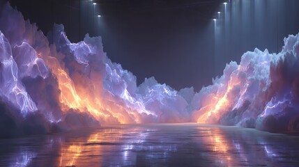 Ethereal Purple   Orange Cloudscape  Fantasy Lighting  Dramatic Sky  Abstract Background