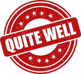 Quite well red stamp, Round vintage rubber stamp