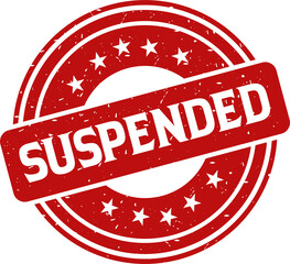 Suspended red stamp, Round vintage rubber stamp