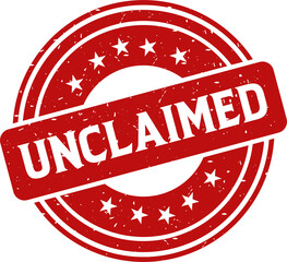 Unclaimed red stamp, Round vintage rubber stamp