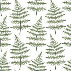 Simple abstract floral seamless pattern with colorful autumn leaves in blue. The leaves are arranged in rows on a white background, cozy fall vibe. Hand drawn botanical leaves.