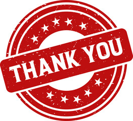 Thank you red stamp, Round vintage rubber stamp