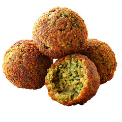 Delicious falafel balls middle eastern cuisine vegan food concept isolated on transparent background, png 