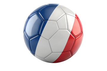 France National Colors Realistic Football on Transparent Background Isolated Sport Concept