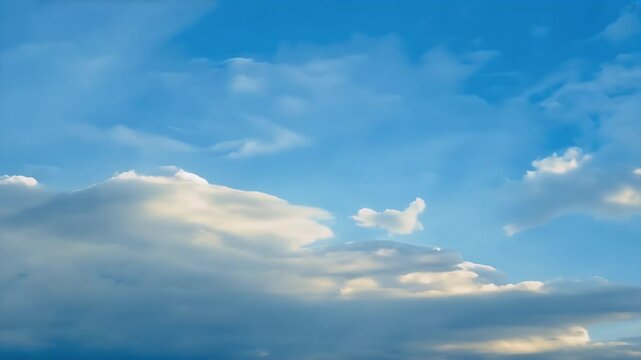 Enjoytranquil slowmotion cinemagraph clear blue sky puffy white clouds vibrant tropical scene highlights beauty spring summer sunlight capturing rays sunshine incaptivating 4K backdrop cloud nature