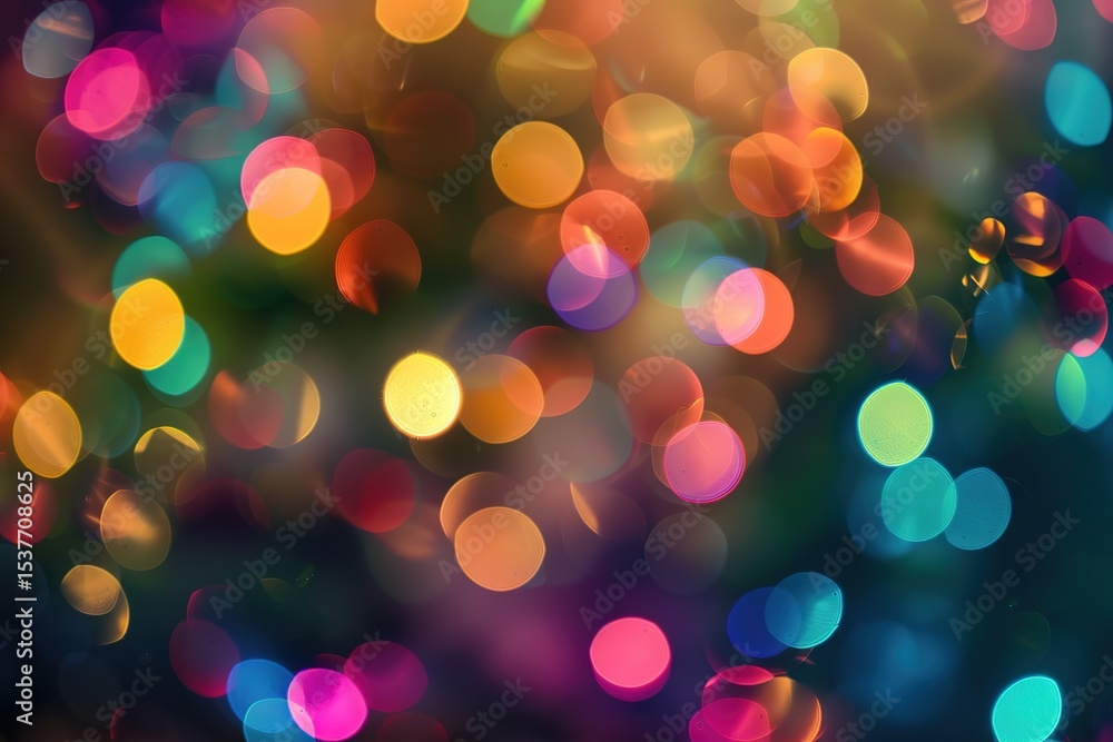 Poster abstract glowing orbs creating a festive and colorful light display decorative backdrop