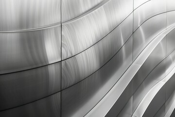 Abstract Metal Waves: A stunning display of light and shadow on a metallic surface