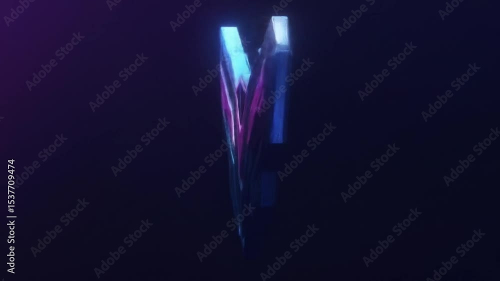 Poster futuristic metallic emblem animated loop for gaming and technology visuals