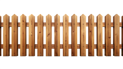 wooden fence isolated on white