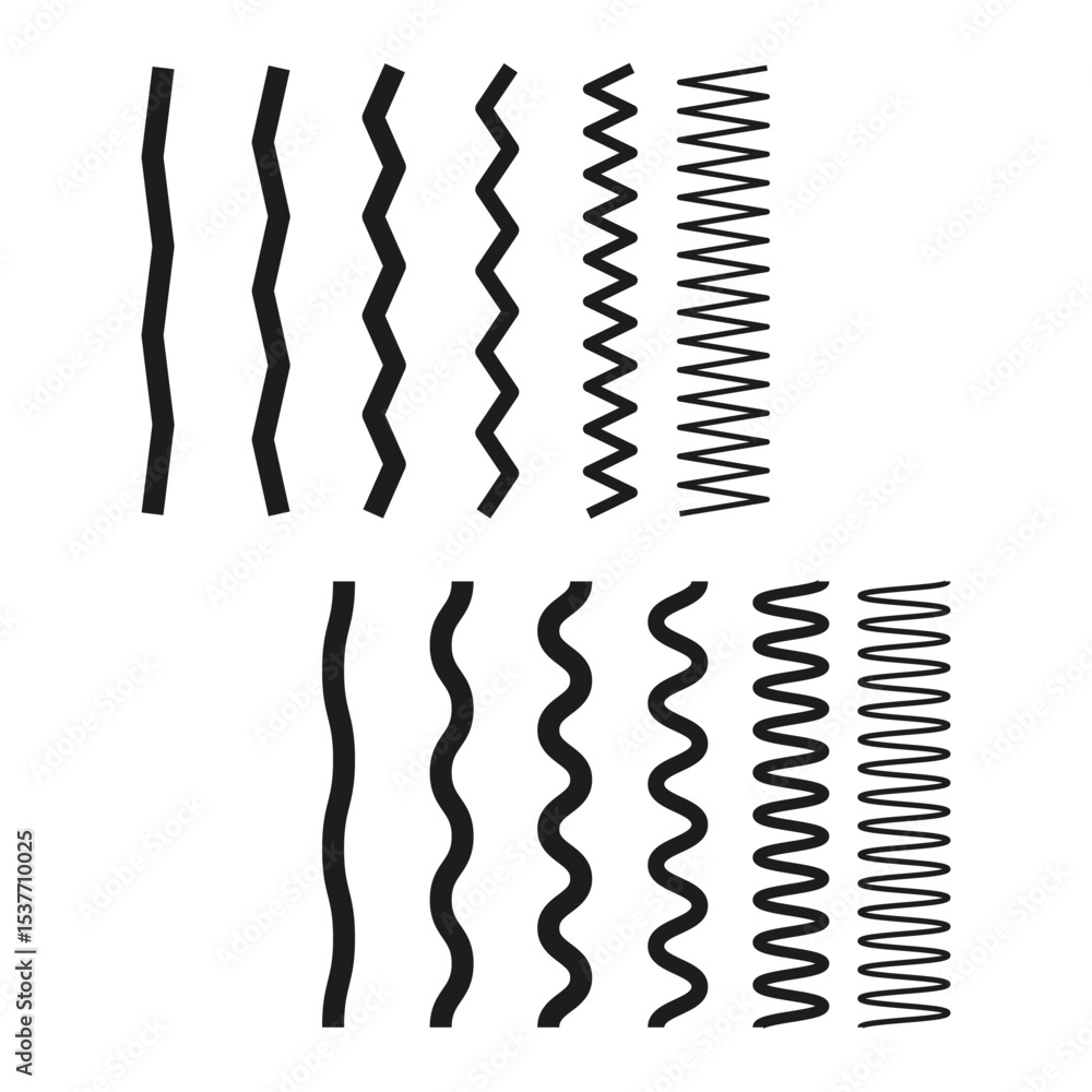 Aufkleber wavy line icon. zigzag stroke form. black shape vector. pattern on white.