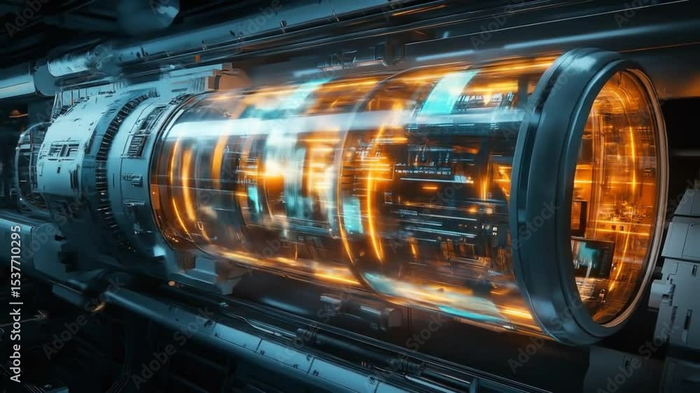 Aufkleber futuristic technology core: seamless looping video of an advanced technological processor core