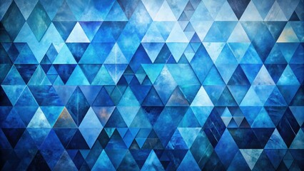 Abstract Blue Triangular Mosaic Design with Textured Surface and Subtle Color Variations