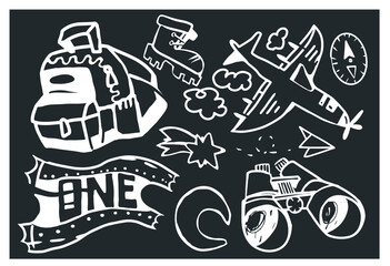 TRAVEL DOODLESvector illustration of a set of tools