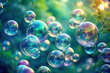 Ephemeral Spheres of Shimmering Light Dancing in a Verdant Oasis