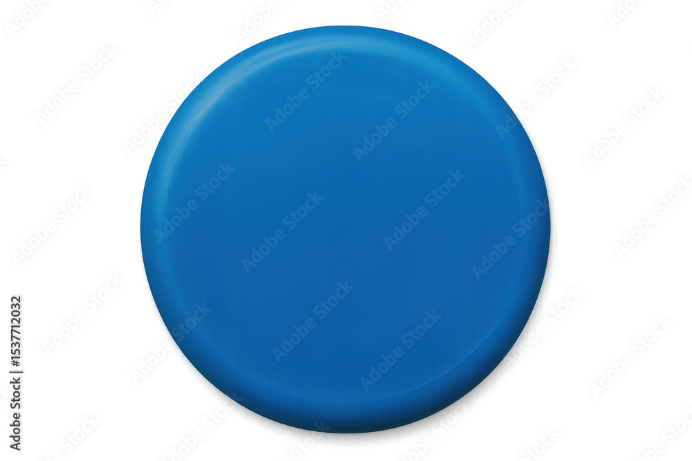 Poster blue transparent circular element floating against clear backdrop, serving minimalist graphic design