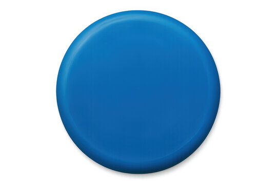 Blue transparent circular element floating against clear backdrop, serving minimalist graphic design needs with clean visual simplicity