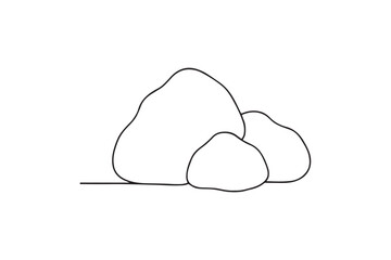 Boulders continuous one line drawing minimalism design