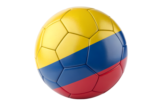 Colombia soccer ball isolated on transparent background	