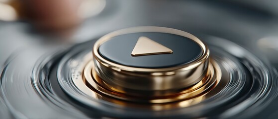 Premium Gold Play Button  Media  Start  Technology  Interface