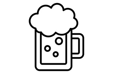 ビールジョッキのシンプルアイコンベクターイラスト