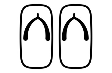 下駄のシンプルアイコンベクターイラスト