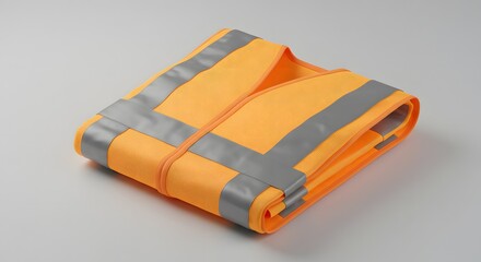 High-Visibility Safety Vest: Folded Orange Workwear
