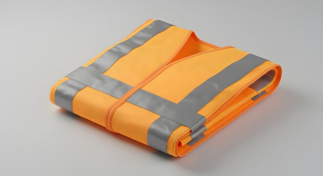 High-Visibility Safety Vest: Folded Orange Workwear