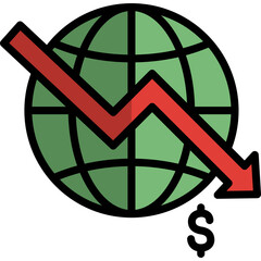 recession icon illustration design with filled outline